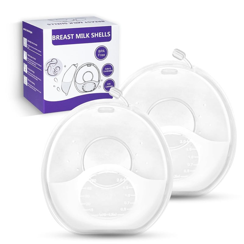COMI Breast Milk Collector, Milk Collectors for Breastfeeding, Reusable Breast Milk Shells, Catcher Protect Sore Nipples for Breastfeeding,Made from BPA-Free and Food-Safe Silicone(2.03oz,2 Counts) - Image 1